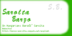 sarolta barzo business card